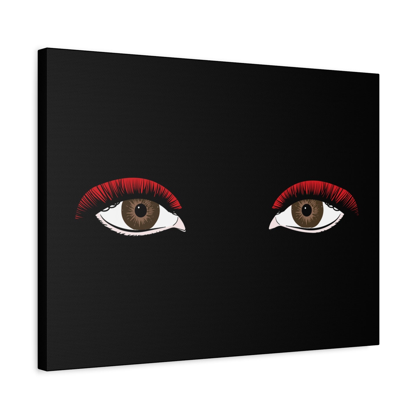 Red Lashes Wall Art Canvas — Glam Eyes Makeup Decor