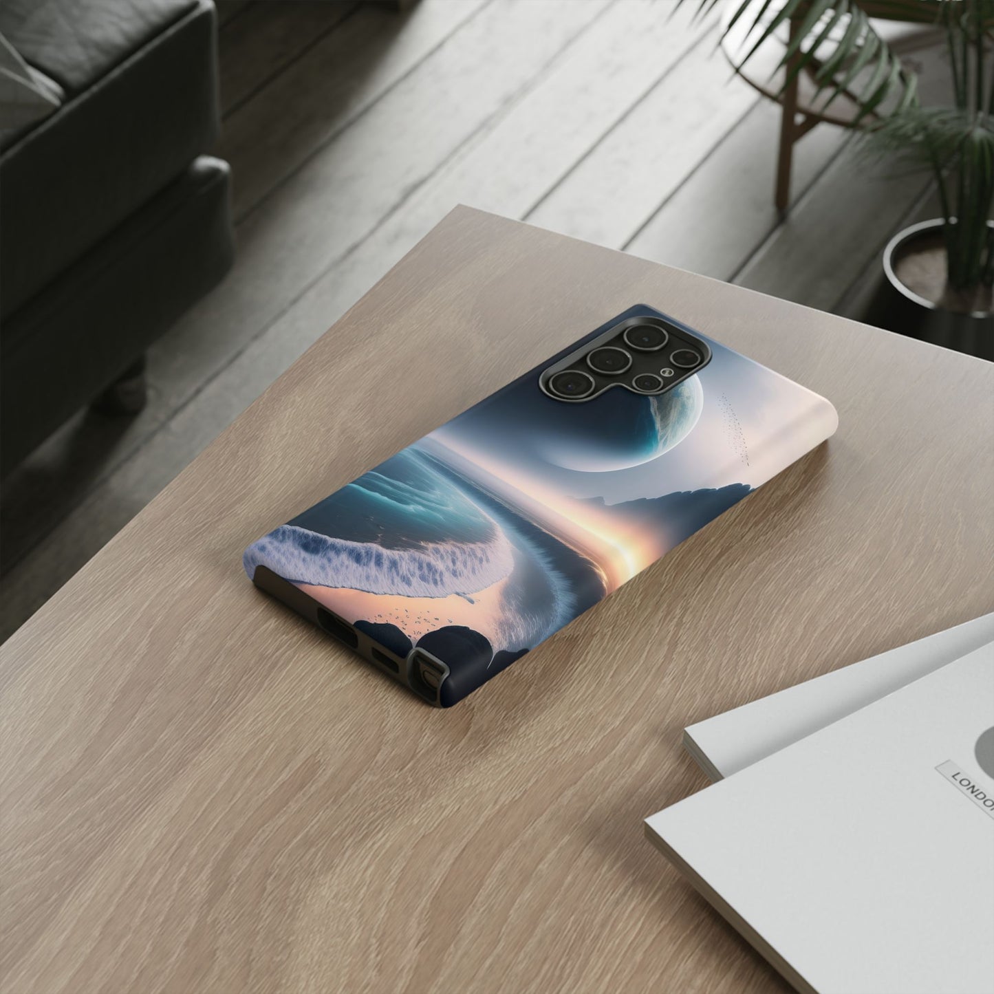 Galaxy Ocean Phone Case — Surreal Planet Beach Tough Case