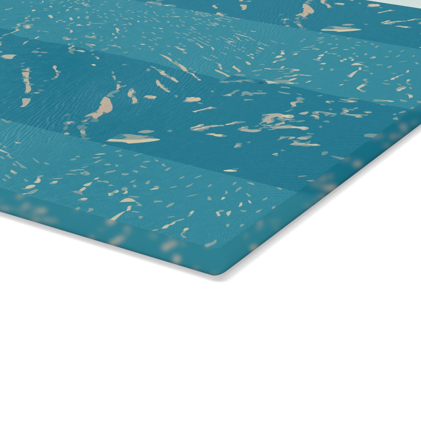 Teal Marble Stripes Glass Cutting Board — Decorative Kitchen Chopping Board