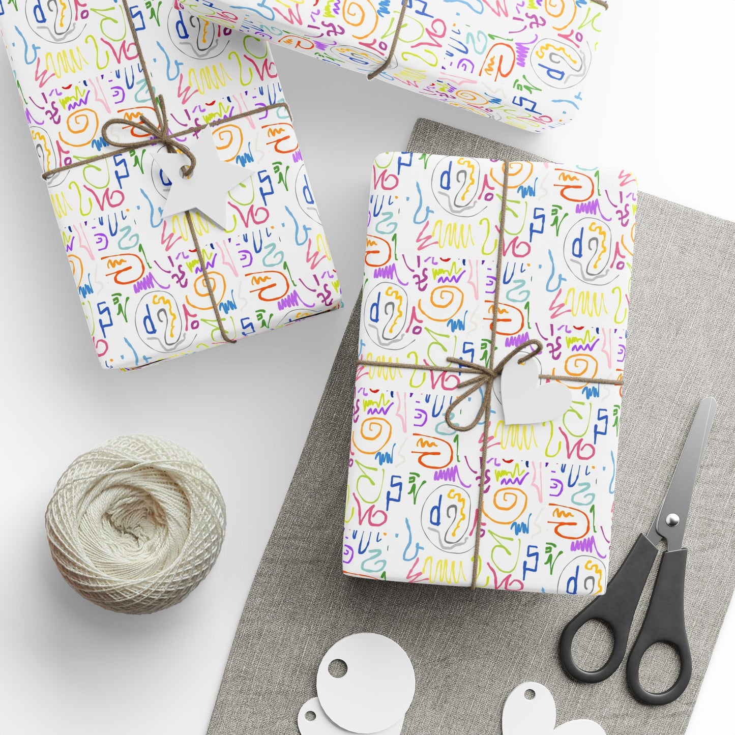 Colorful Artistic Wrapping Paper | Gift Wrap for Birthdays, Holidays, Parties, DIY Projects, Events