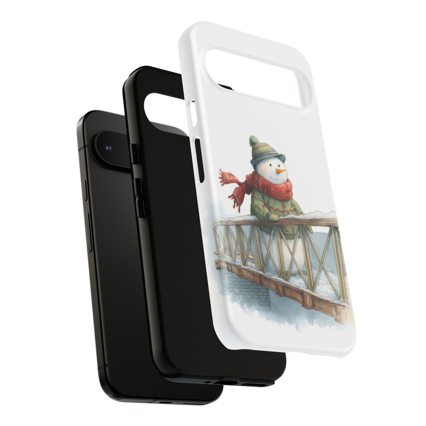 Snowman Phone Case – Winter Holiday Gift, Cute Snowman Design, Winter Accessories, Protective Phone Case, Unique Christmas Present