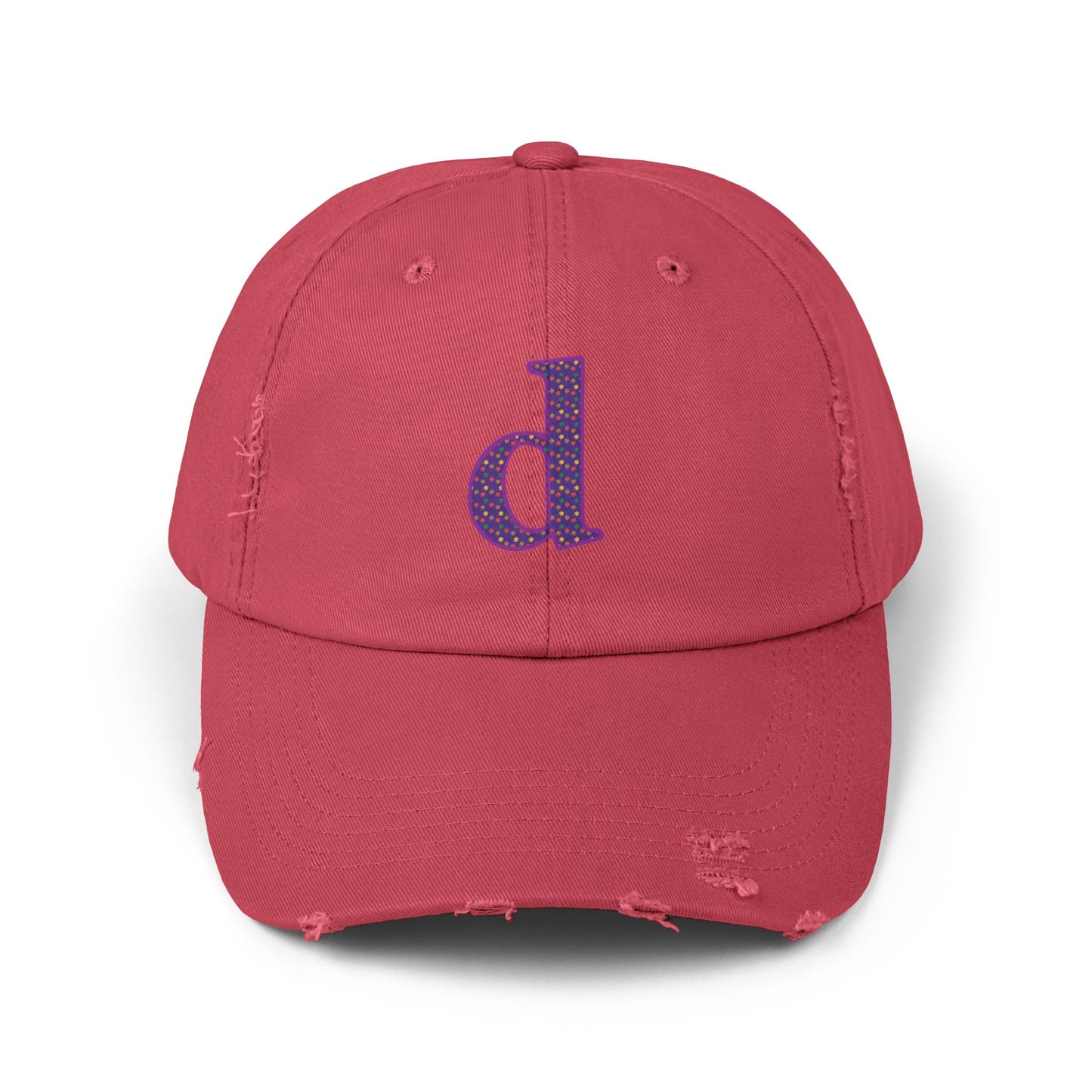 Distressed Cap with Purple Letter 'd' - Casual Street Style Hat for Everyday Wear, Gift for Dad, Unisex Fashion Accessory, Trendy [...]