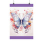 Butterfly Watercolor Wall Poster — Floral Pastel Matte Vertical Print