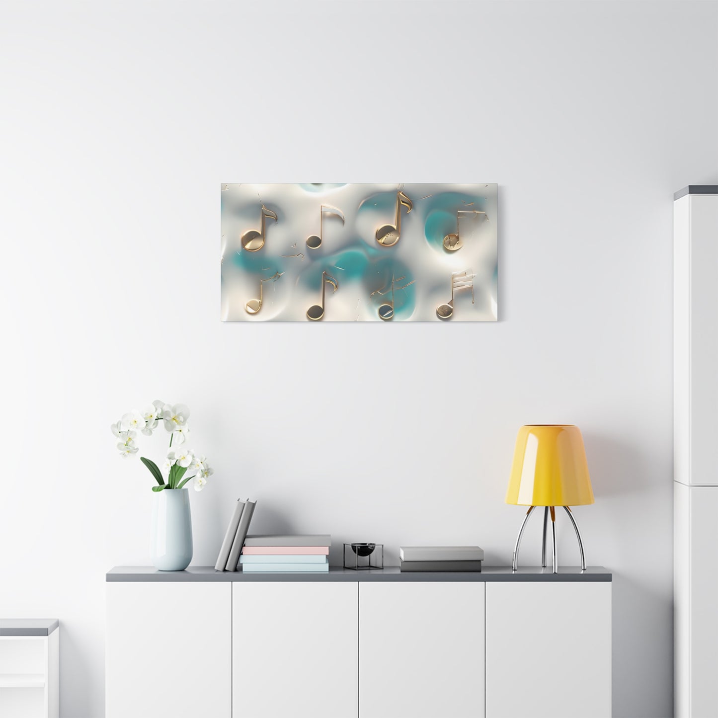 Musical Notes Wall Art Canvas, Elegant Home Decor, Perfect for Musicians, Music Lovers, Gifts for Music Teachers, Unique Art Piece