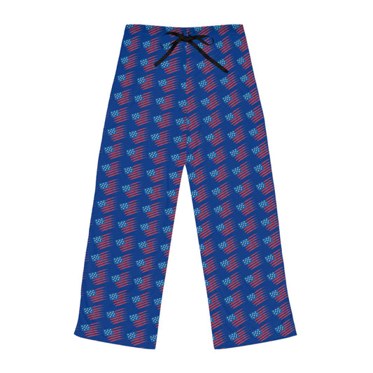 Patriotic Women's Pajama Pants, Comfy Sleepwear for Independence Day, Cozy Lounge Pants, All-Over Print PJs, Gift for Her