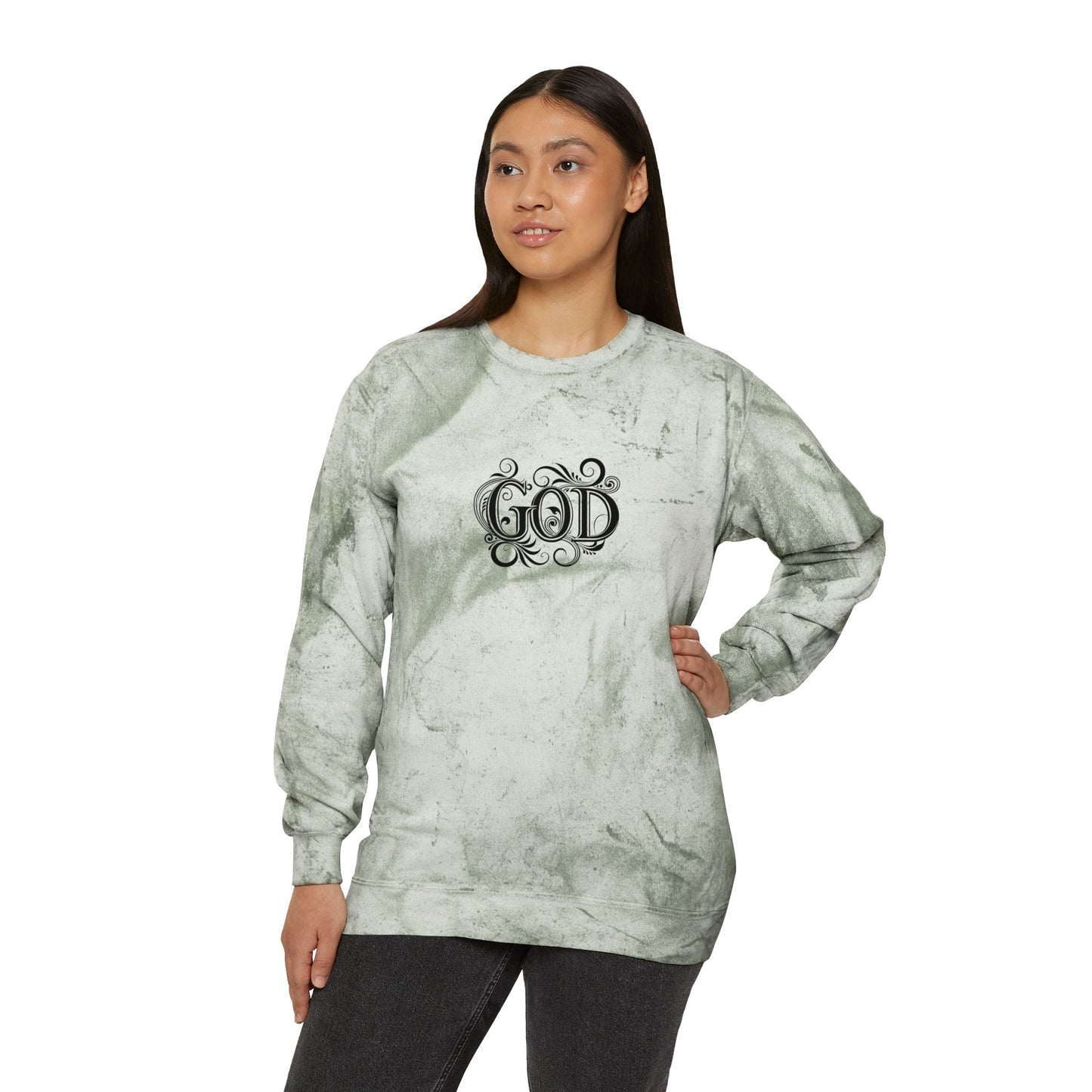 Colorful Inspirational Crewneck Sweatshirt, Unisex Sweatshirt, God Sweatshirt, Casual Wear, Color Blast, Birthday Gift, Spiritual Gift