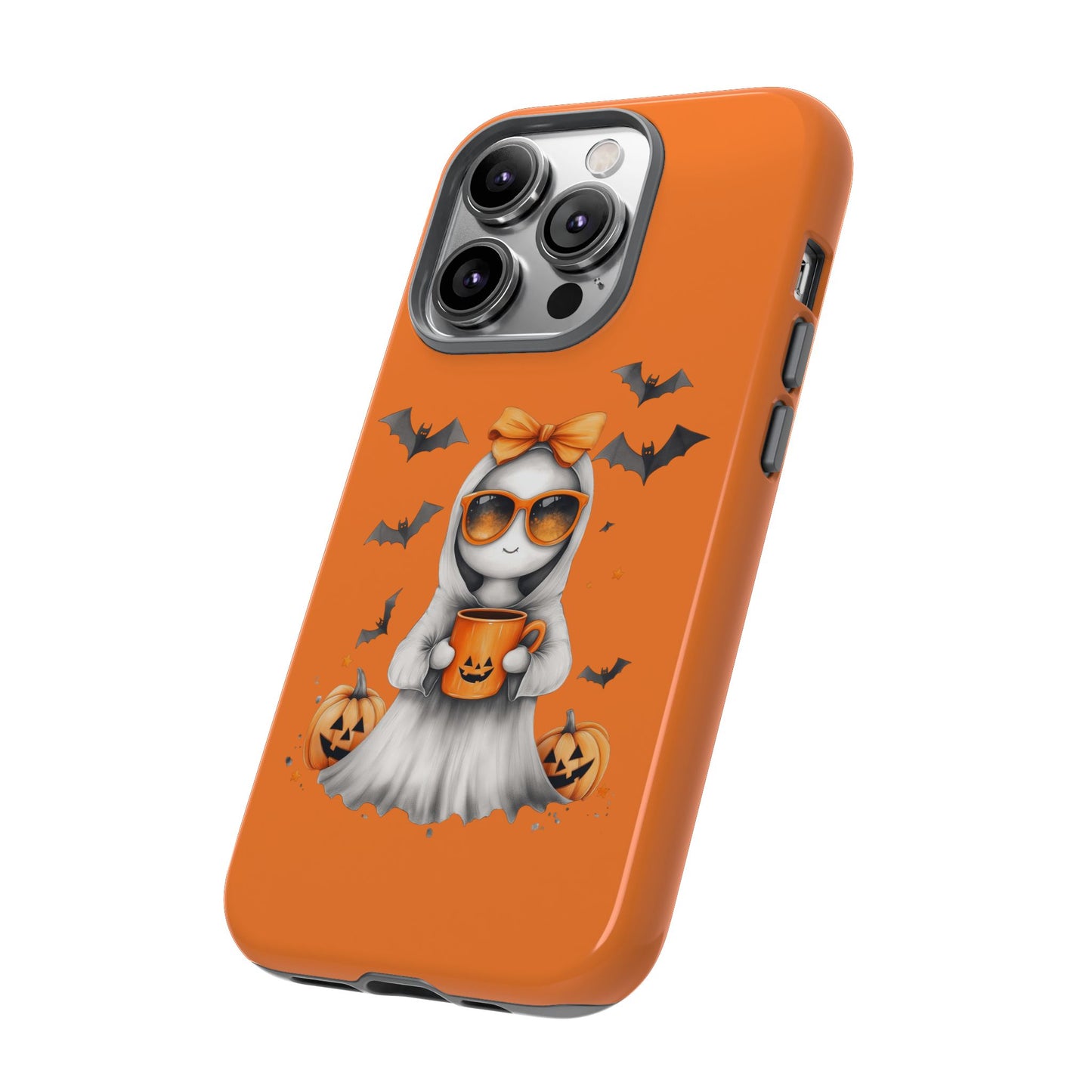 Halloween Ghost Phone Case, Cute Cat Ghost Case, Autumn Phone Cover, Spooky Season Gift, Trick or Treat Case