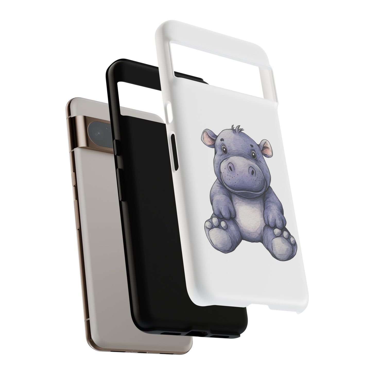 Cute Hippo Phone Case, Unique Tough Cases, Animal Lover Gift, Cute Animal Design, Baby Animal Phone Accessory