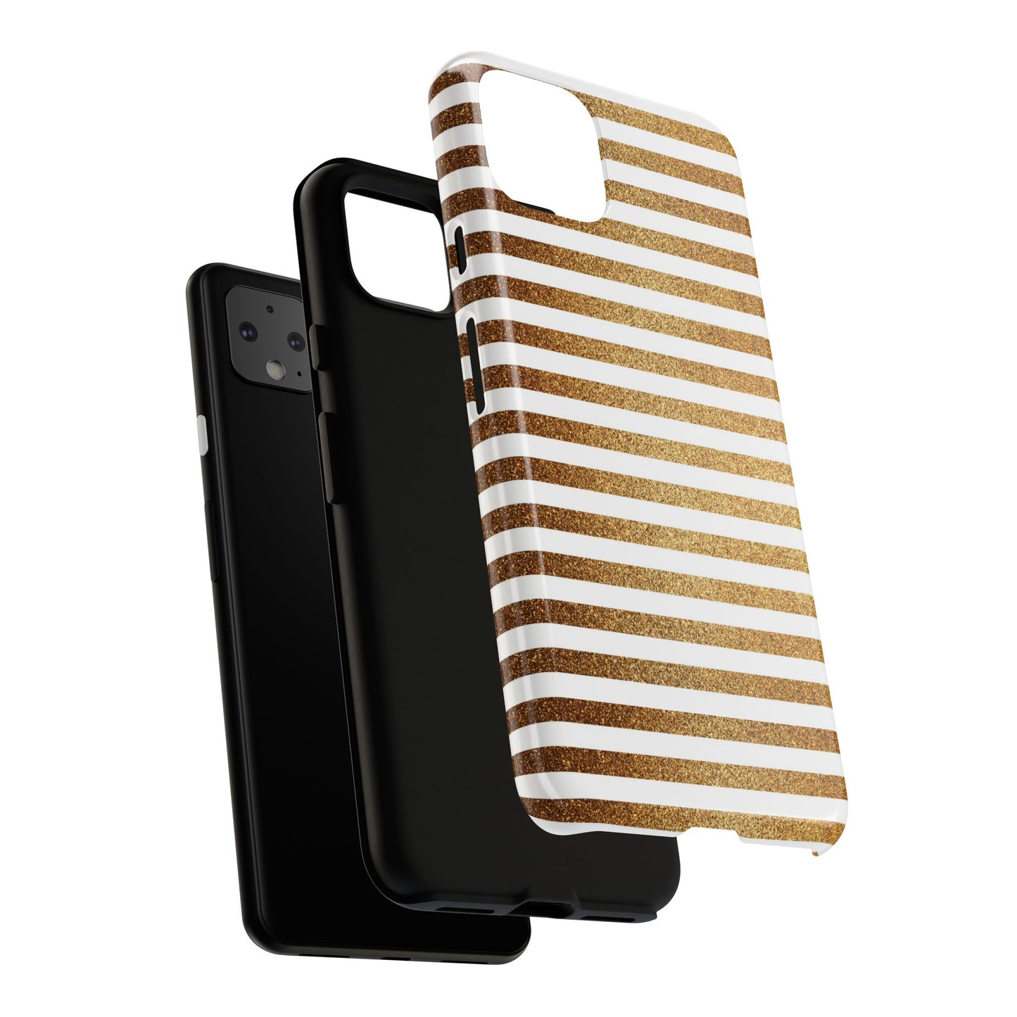 Glamorous Gold Striped Phone Case | Tough Cases, Stylish Phone Cover, Chic Accessories, Gift for Her, Fashionable Tech