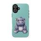 Cute Hippo Phone Case, Tough Phone Cover, Fun Animal Case, Gift for Kids, Cute Decor, Birthday Present