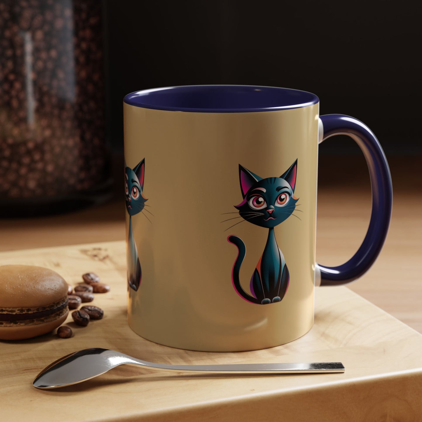 Cute Cat Accent Coffee Mug - Perfect for Cat Lovers, Gift for Birthdays, Home Decor, Animal Enthusiasts, Fun Kitchenware