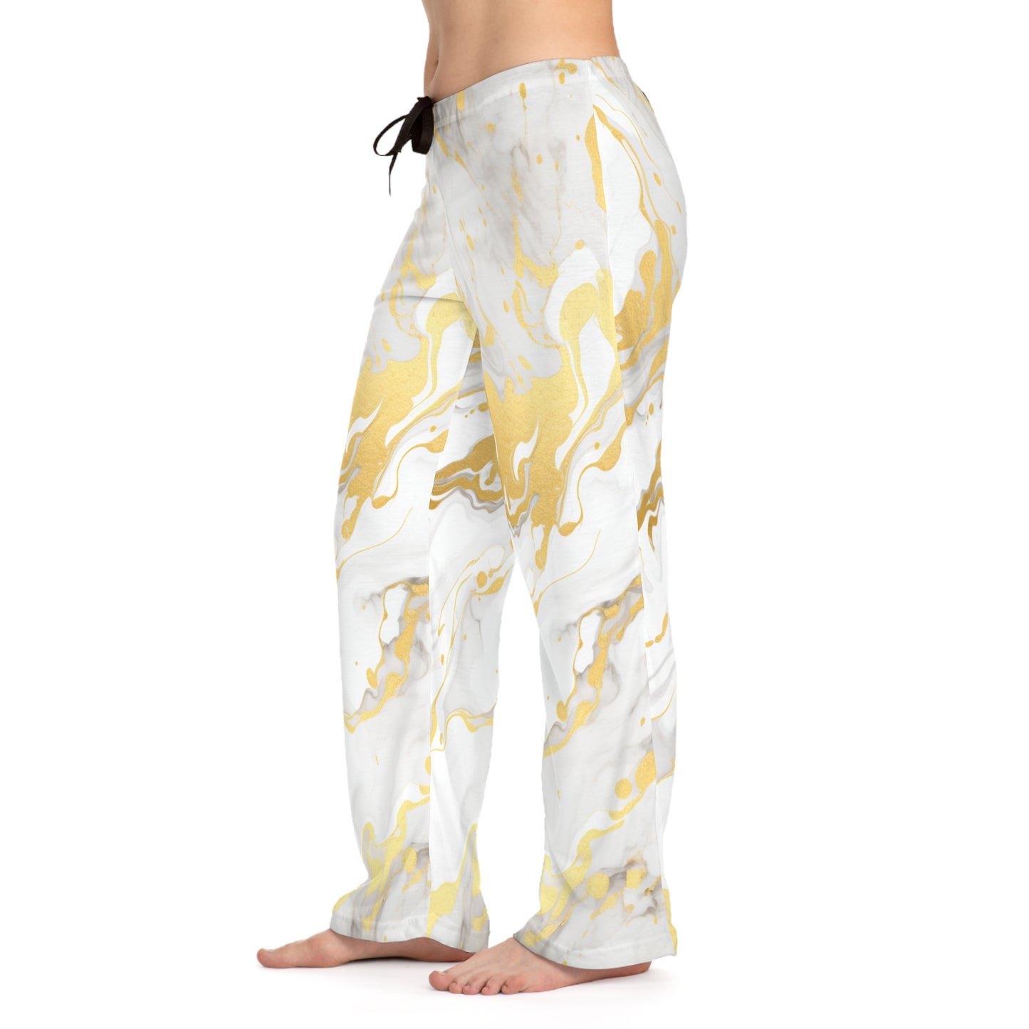 Chic Marble Print Pajama Pants for Comfort and Style, Women's Relaxed Fit