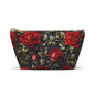 Elegant Floral Accessory Pouch | Makeup Bag, Travel Organizer, Gift for Her, Rose Design, Toiletry Case, Cosmetic Pouch