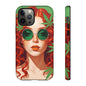 Vibrant Phone Case with Retro Greenery Design, Trendy Case for Casual Look, Gift for Her, Summer Vibes, Unique Phone Accessory