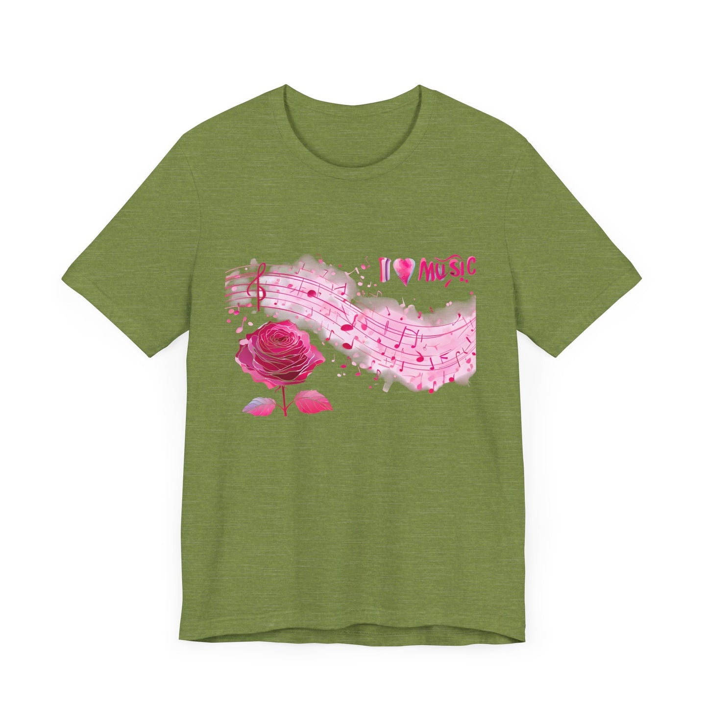I Love Music Tee, Music Lover Shirt, Floral Music Notes Top