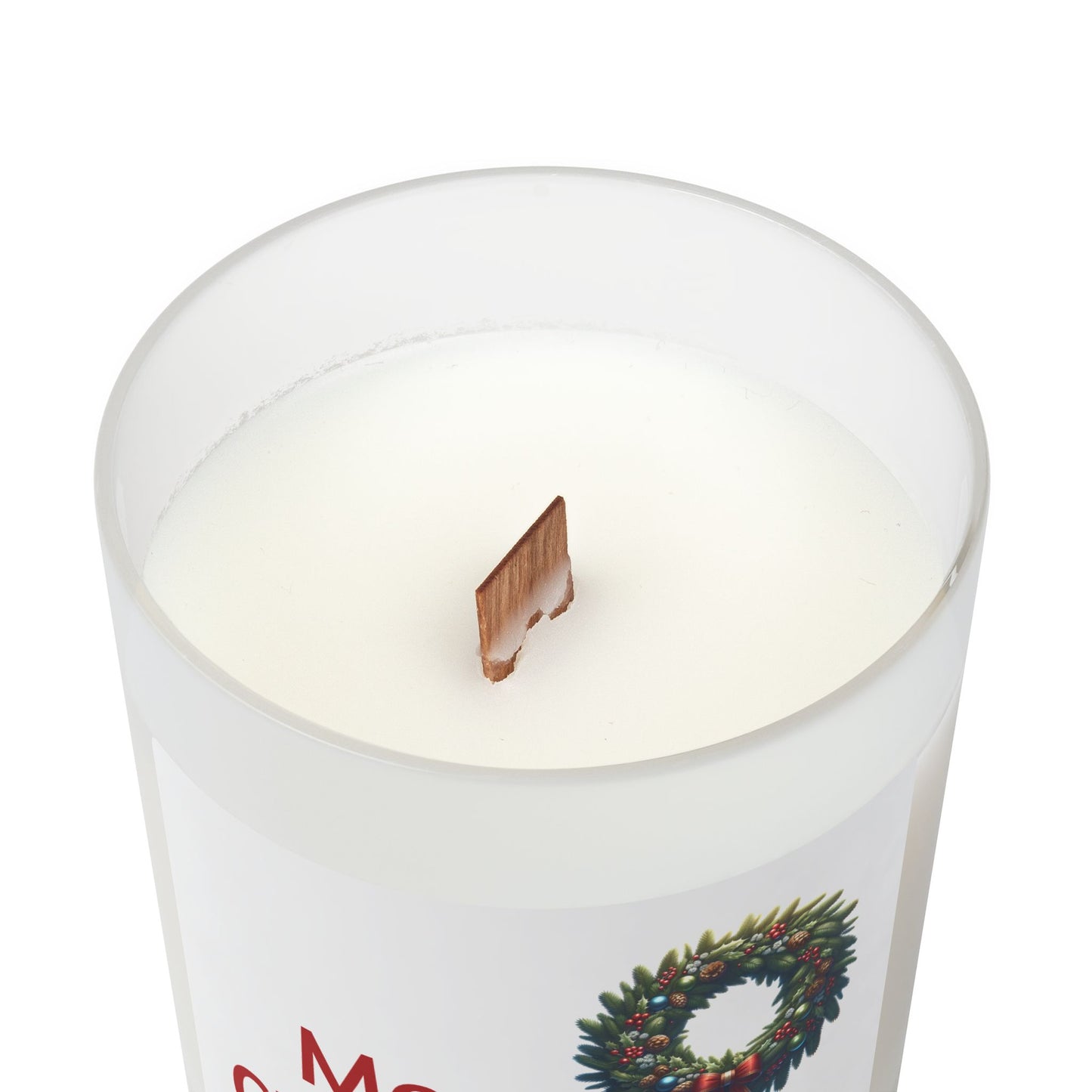 Merry Christmas Frosted Glass Candle - Holiday Home Decor, Cozy Gift, Seasonal Aromatherapy, Festive Candlelight