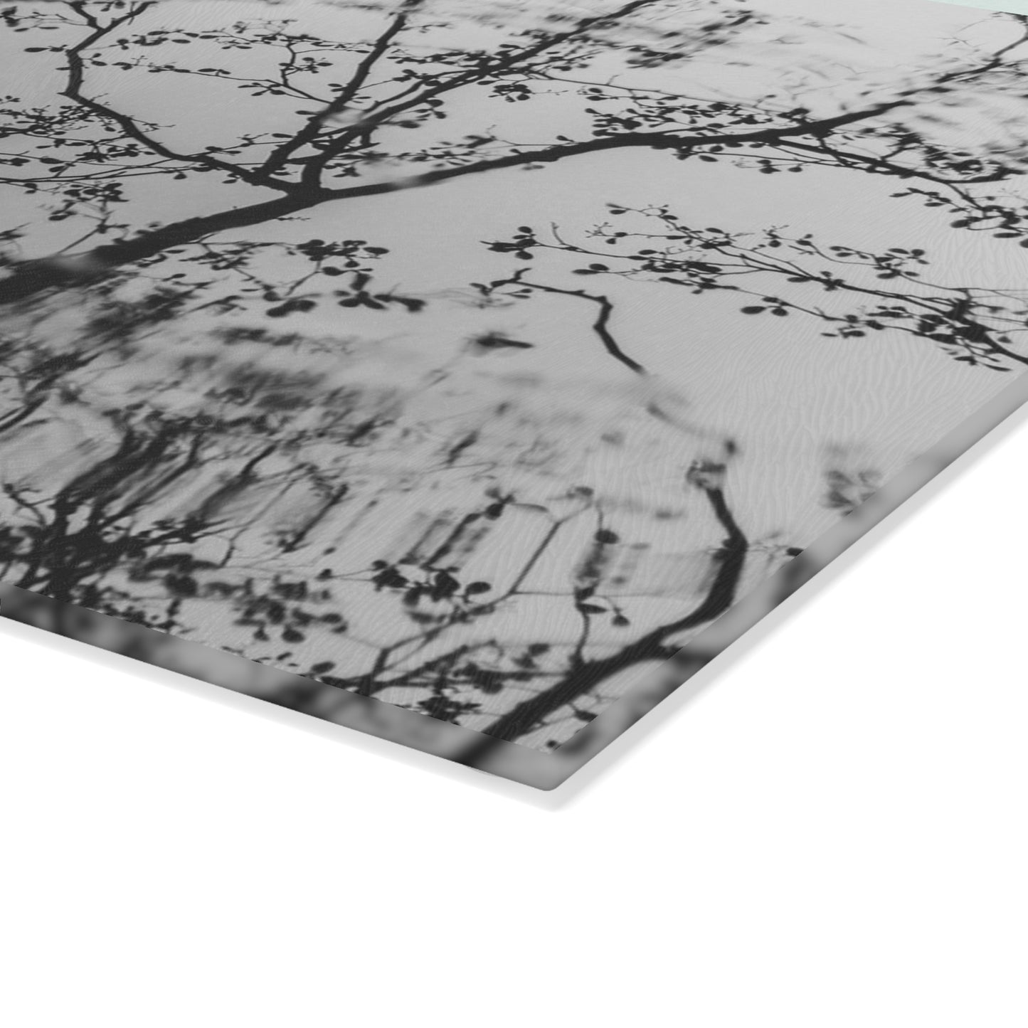 Glass Cutting Board — Monochrome Ferris Wheel & Tree Silhouette Decorative Cutting Board