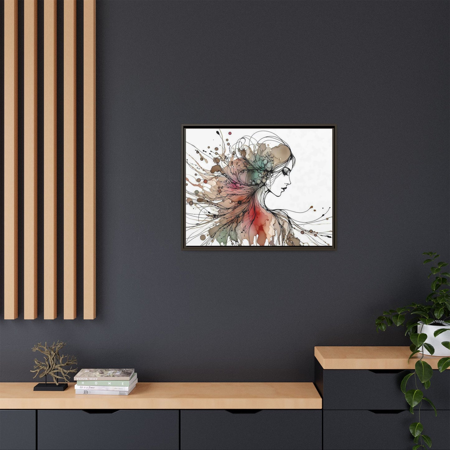 Matte Canvas, Framed (Multi-color) - Girl Whispers