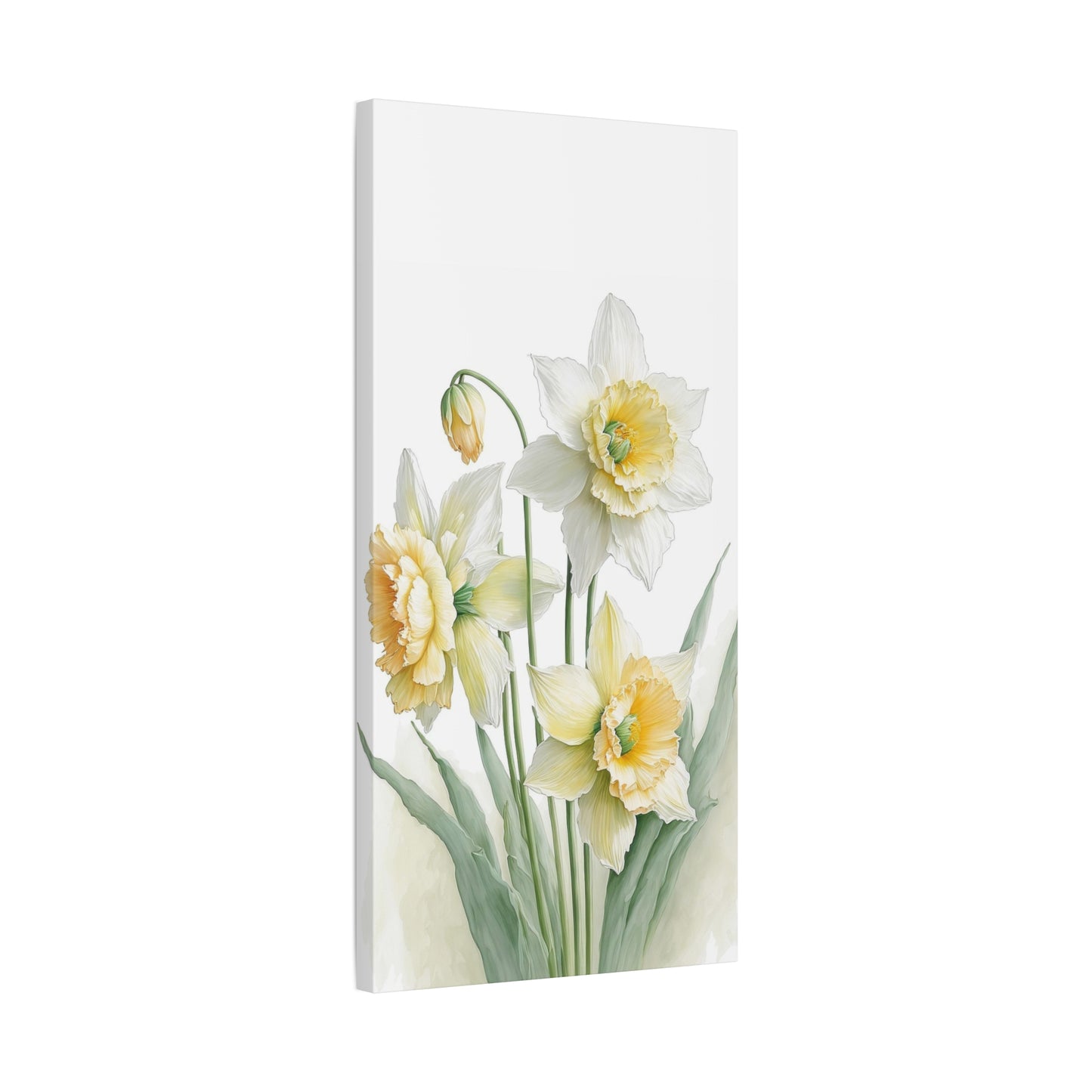 Matte Canvas, Stretched, 1.25" beautiful flowers white and yellow.