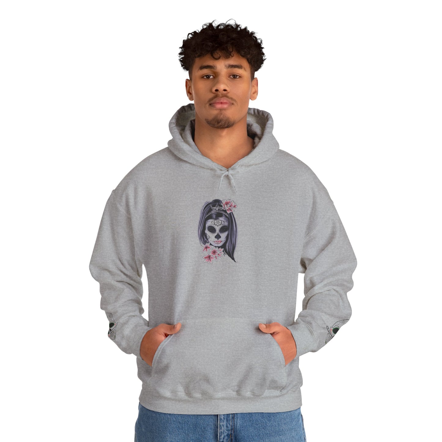 Day of the Dead Hoodie | Unisex Heavy Blend Sweatshirt, Skull Art, Mexican Holiday Apparel, Halloween Costume, Festival Gear