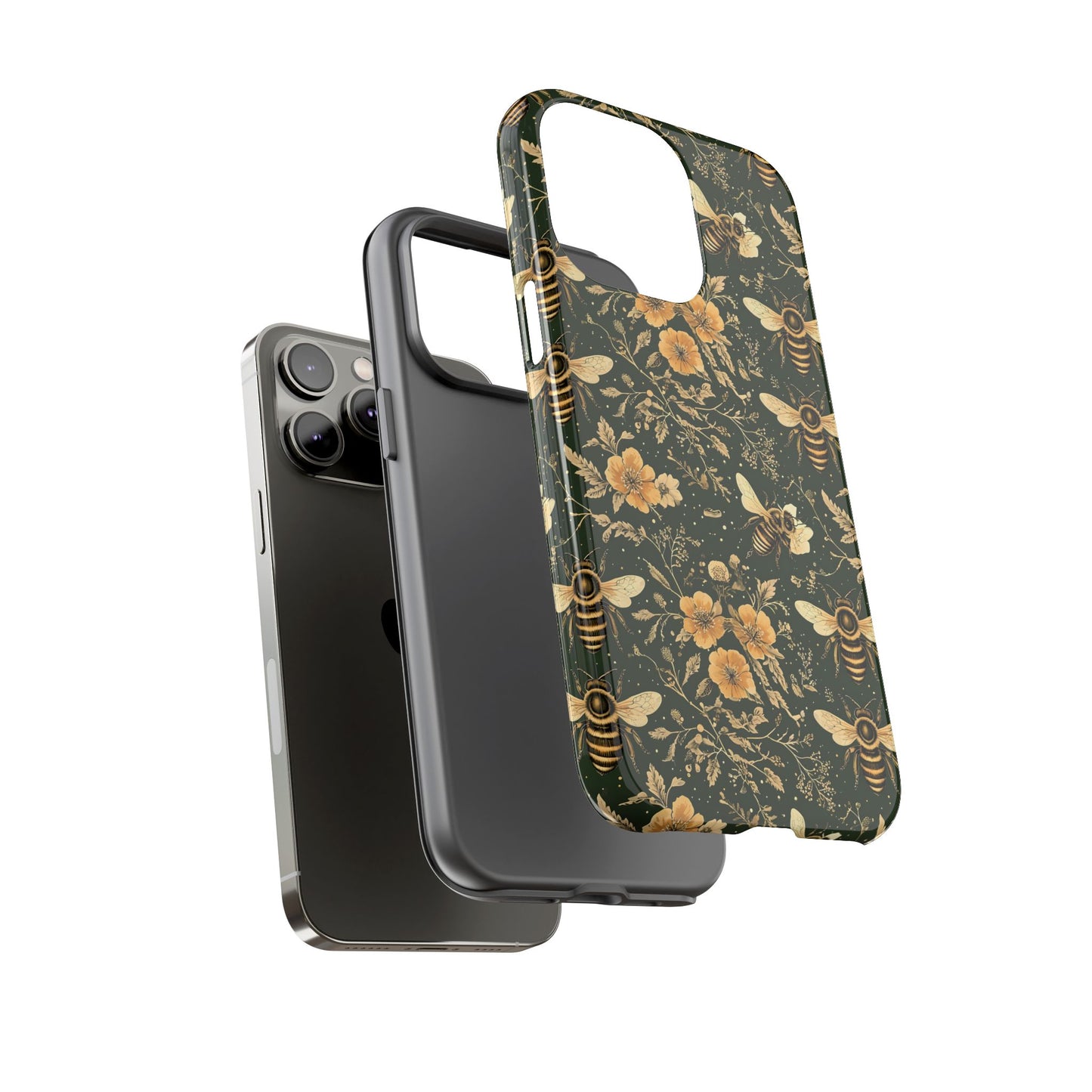 Nature-Inspired Phone Case, Tough Cases for Nature Lovers, Floral Bee Design, Eco-Friendly Gift, Summer Vibes, Trendy Phone Accessory,