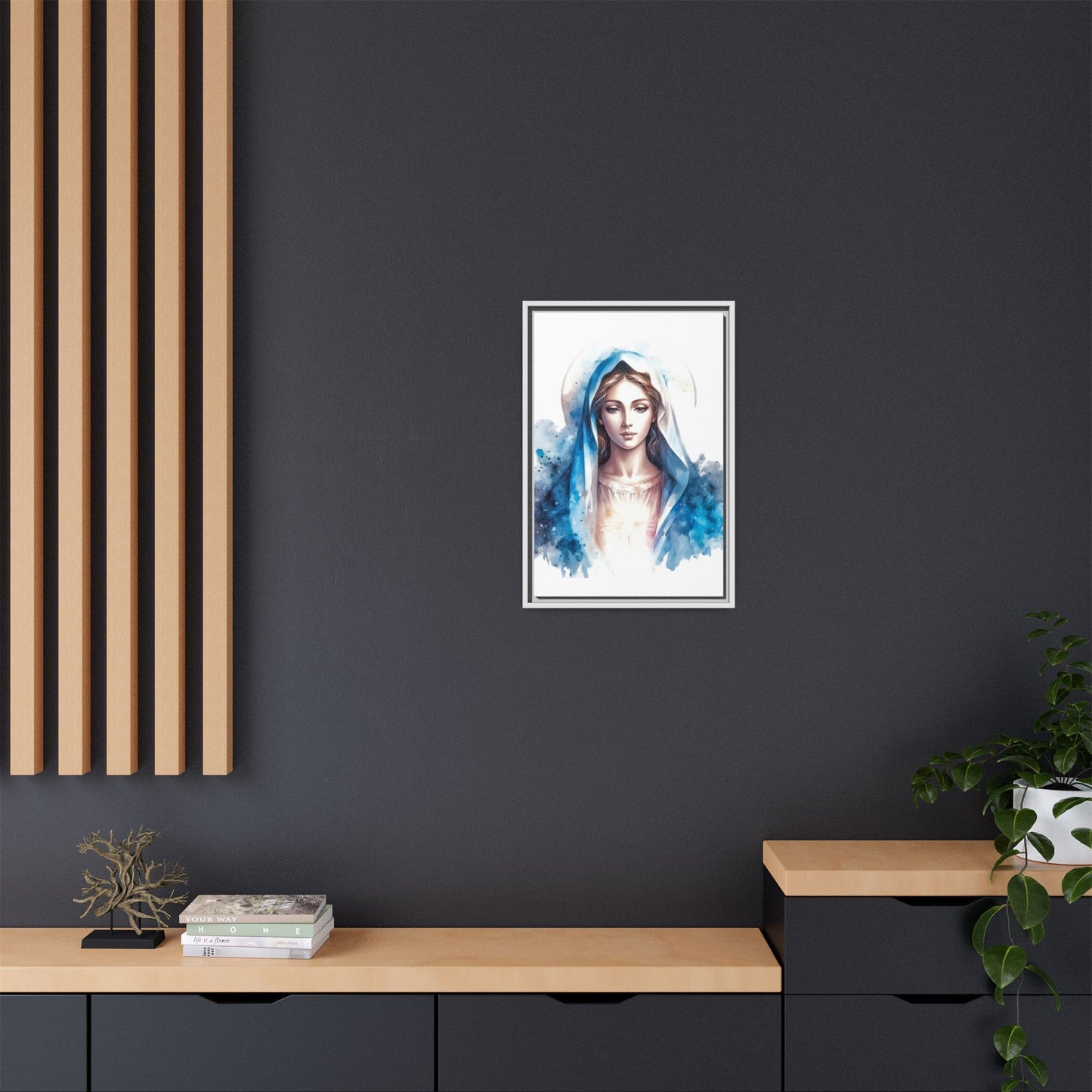 Framed Canvas Art Print, Spiritual Decor, Religious Artwork, Wall Decor, Gift for Faith, Elegant Home Decoration