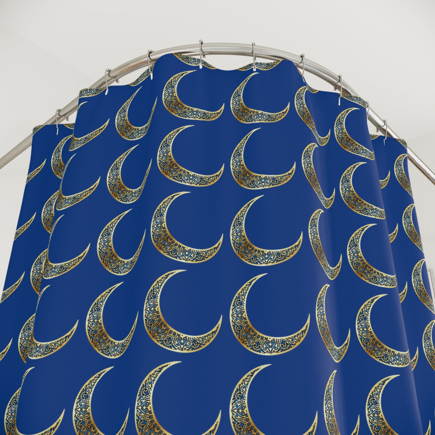 Celestial Moon Shower Curtain, Bohemian Bathroom Decor, Moon Phases, Astrology Gift, Lunar Theme, Unique Shower Drapery