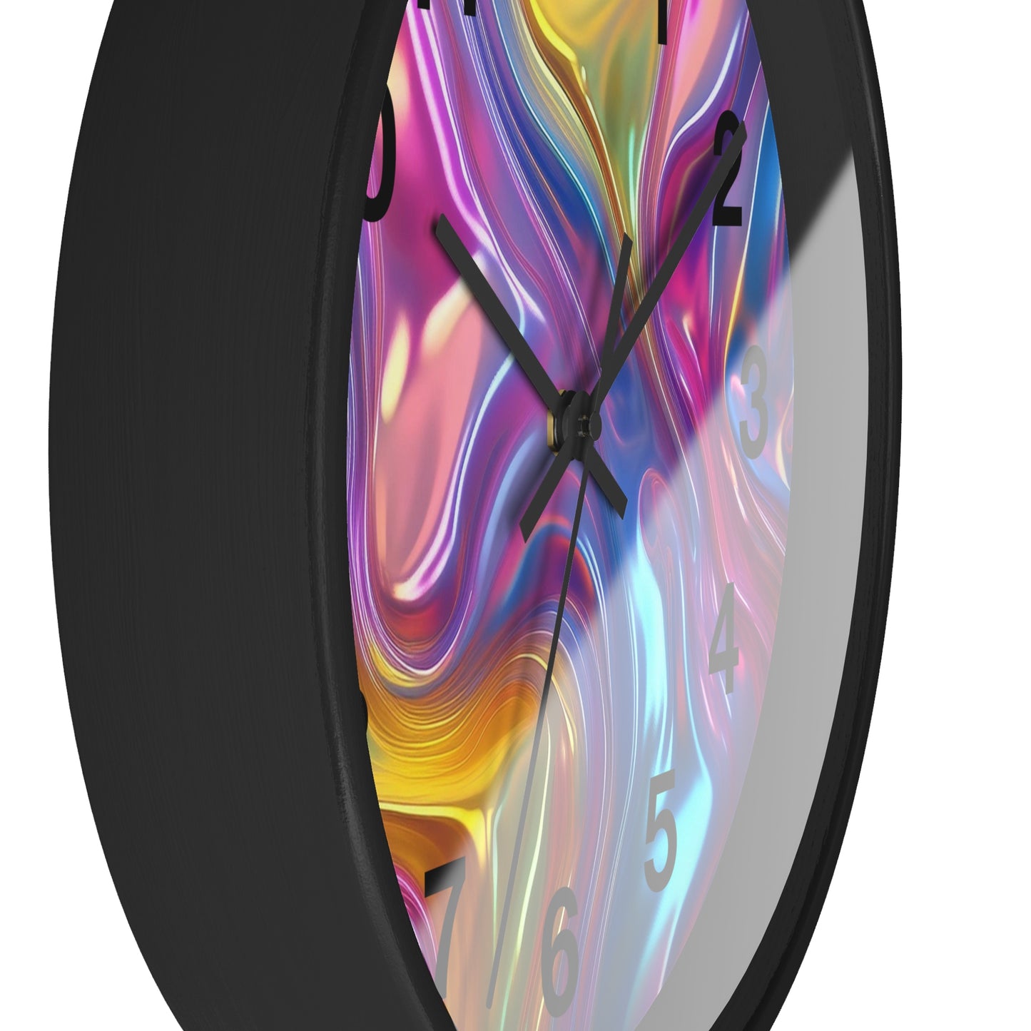 Vibrant Swirl Wall Clock – Colorful Home Decor, Modern Art Clock, Unique Gift, Living Room Accent, Abstract Wall Art