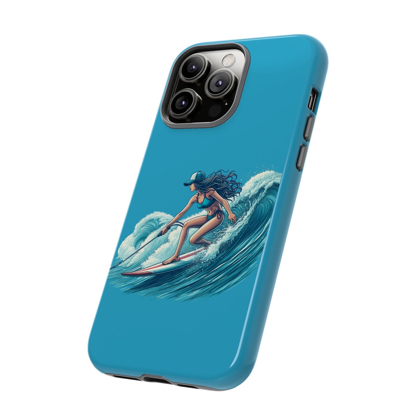 Surfing Phone Case, Coastal Vibes Phone Cover, Tough Cases for Beach Lovers, Ocean Art Phone Accessories, Summer Gift Idea