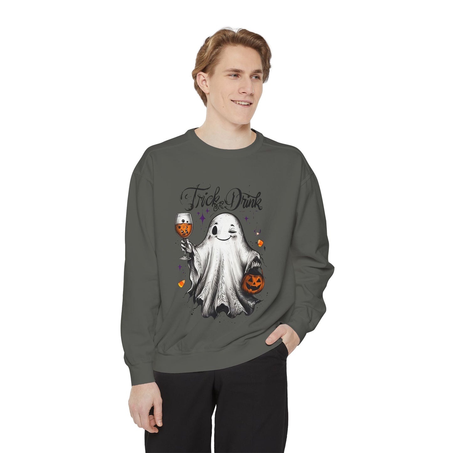 Spooky Ghost Sweatshirt | Trick or Treat Apparel, Halloween Gift, Cozy Unisex Top, Fall Fashion, Casual Wear