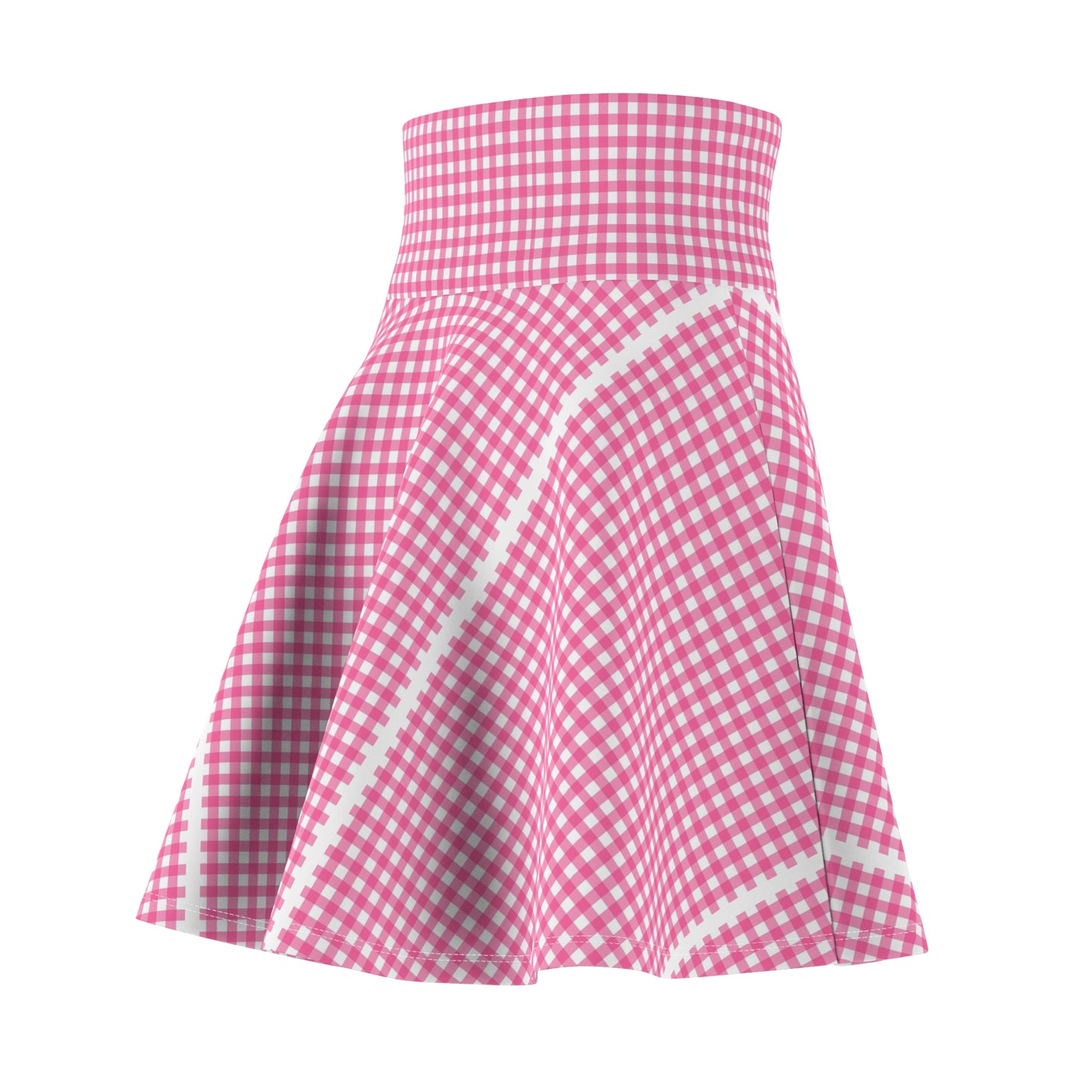 Pink Gingham Skater Skirt, Summer Fashion, Flirty Skirt, Casual Outfit, Stylish Everyday Wear, Gift for Her
