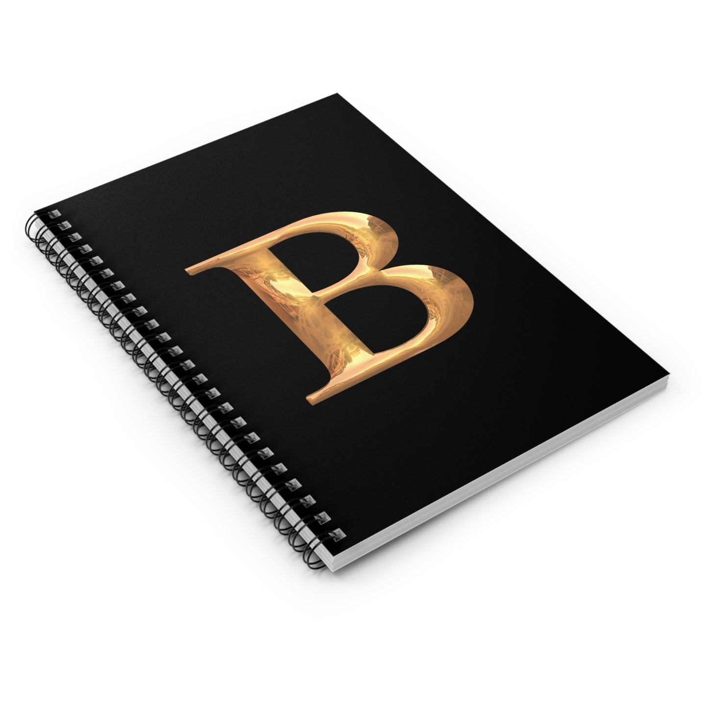 Personalized Gold Letter B Spiral Notebook - Elegant Journaling, Customizable Gift for Students, Writers, and Note-Takers, Stationery, Gift