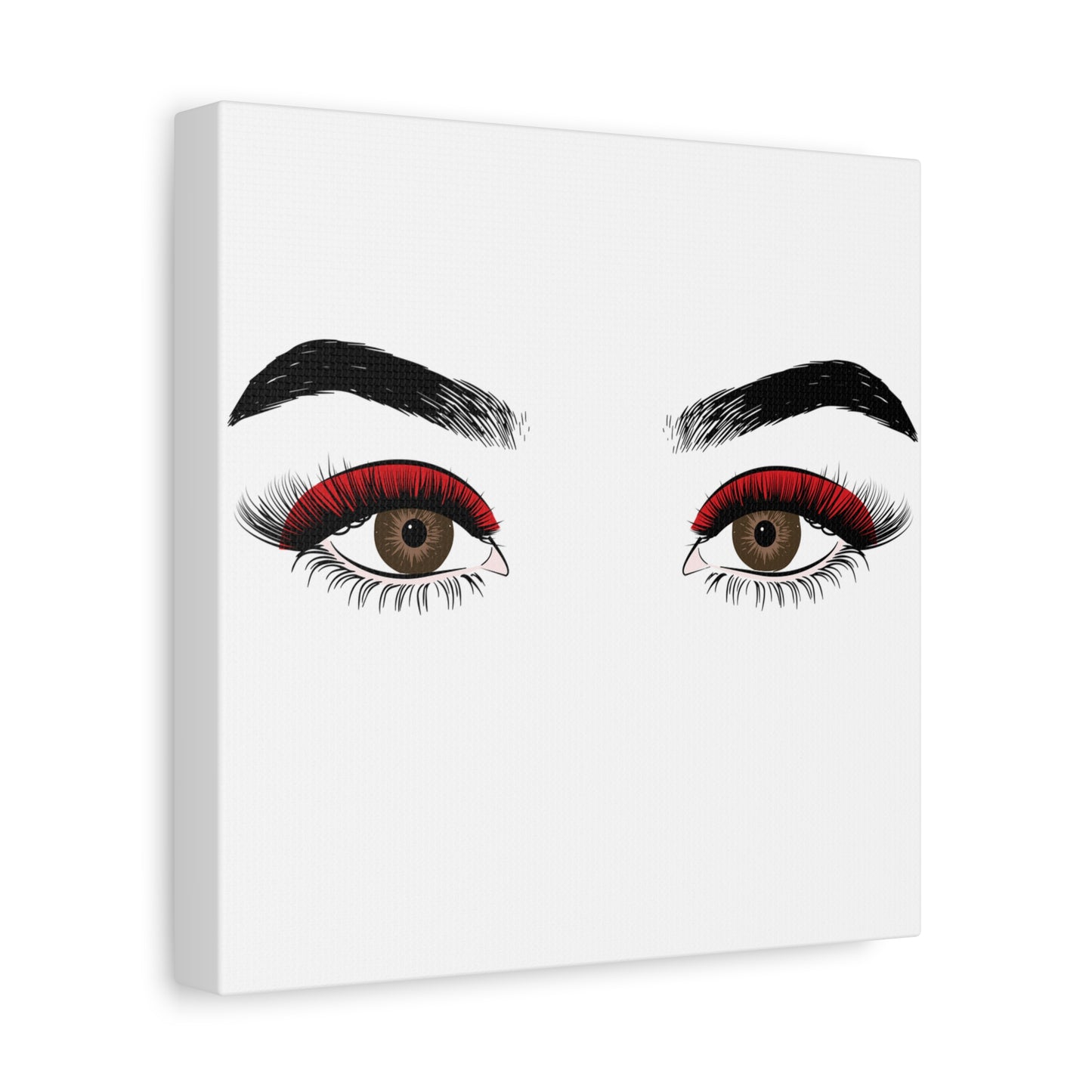 Red Lashes Wall Art Canvas — Glam Eyes Makeup Decor