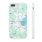 Boston Map Flexi Case for iPhone, Custom Location Phone Case, Unique Gift, Boston Heart Design, Travel Lover Accessory