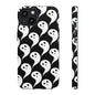 Ghost Pattern Phone Case, Cute Ghost Cell Phone Cover, Halloween Accessory, Spooky Gift, Black and White Phone Case