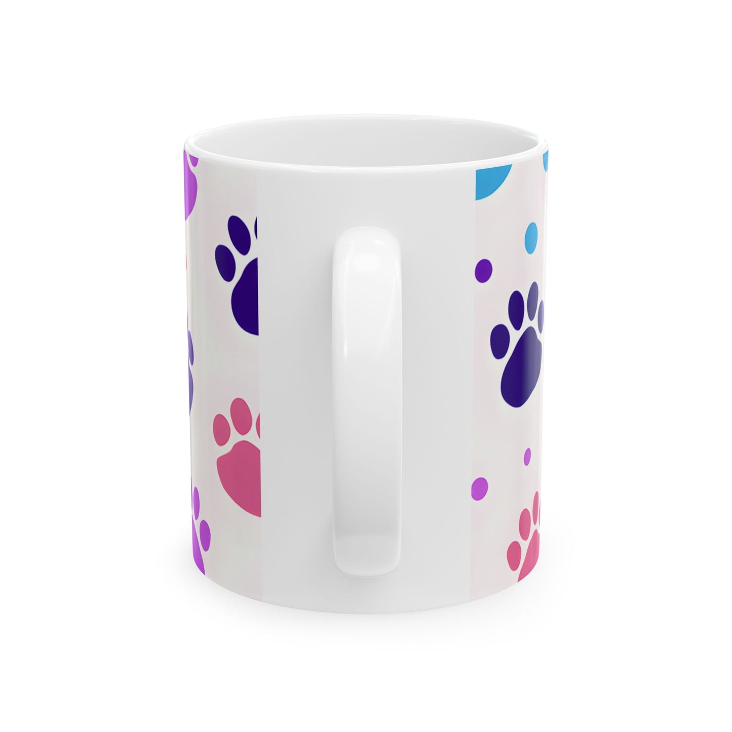 Colorful Paw Print Ceramic Mug — Cute Pet Lover Coffee Cup (11oz/15oz)
