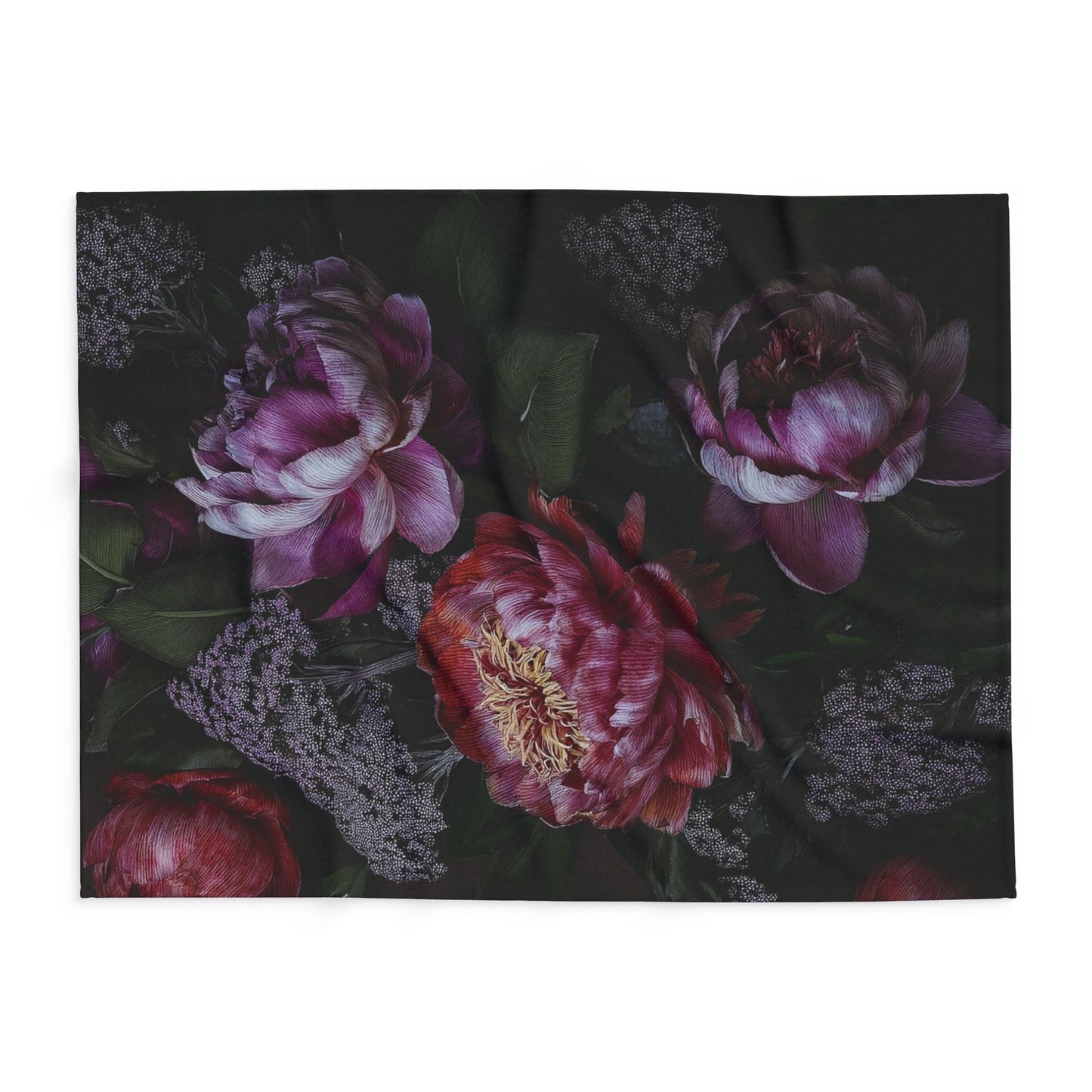 Floral Arctic Fleece Blanket, Cozy Home Decor, Gift for Her, All-Season Warmth, Elegant Design for Home, Flower Throw