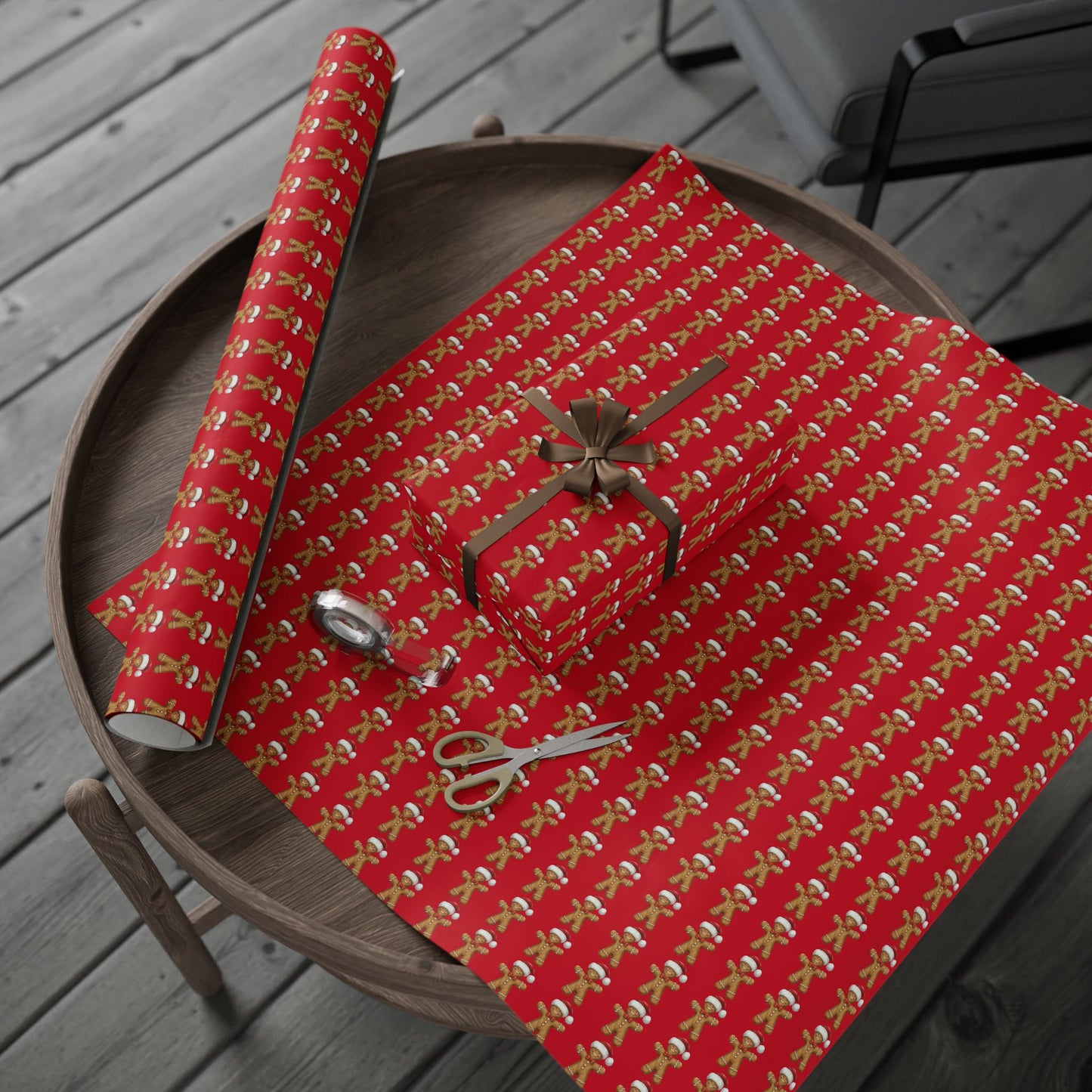 Festive Wrapping Paper for Gift-Giving, Christmas Wrap, Holiday Decorations, Gift Wrap for Birthdays, Gingerbread Theme