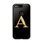 Custom Phone Case with Gold Letter A, Monogrammed Gift, Tough Protective Case, Personalized Phone Accessory, Unique Phone Cover