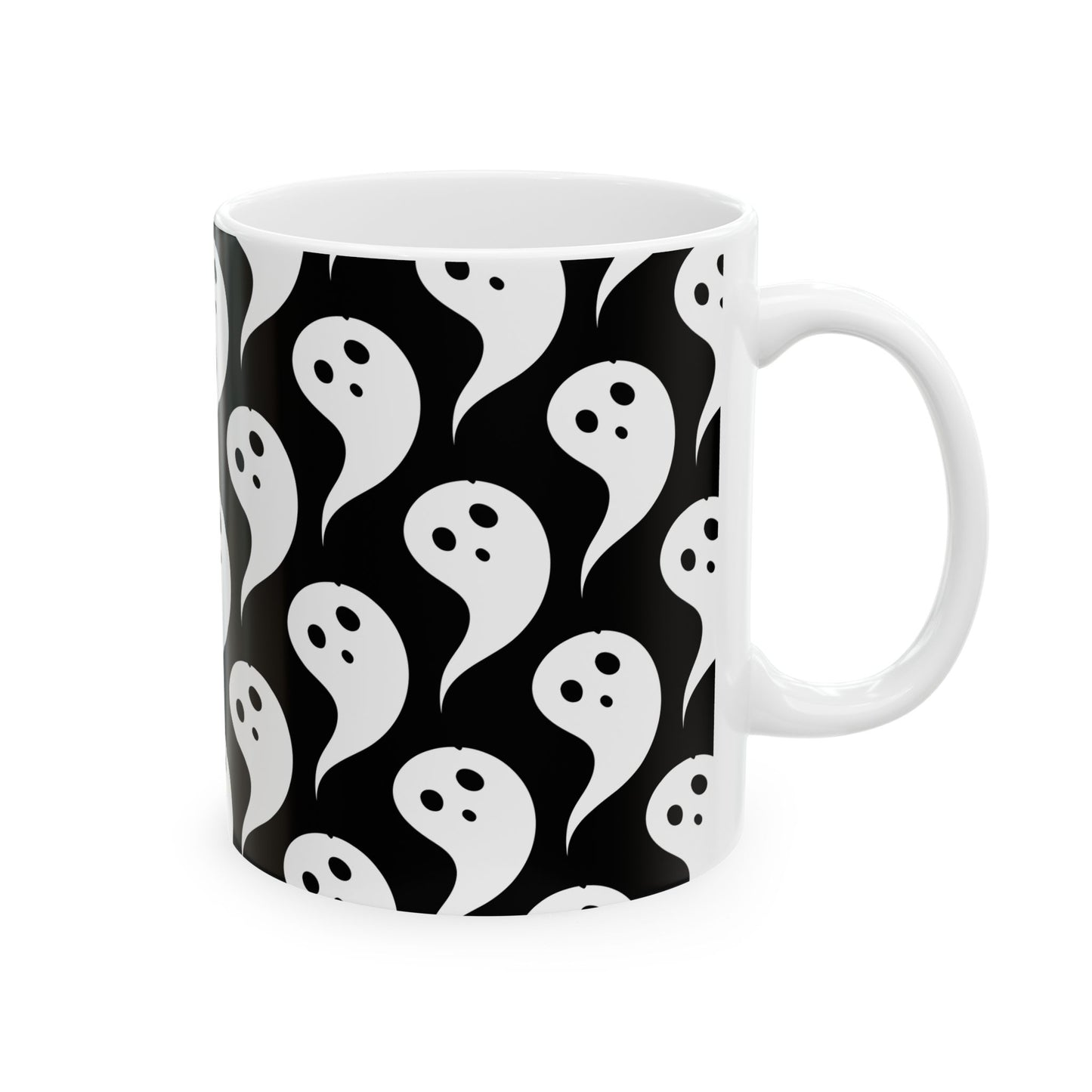 Ghostly Charm Ceramic Mug | Perfect for Halloween, Cozy Drinks, Spooky Vibes, Unique Gift, Kitchen Decor