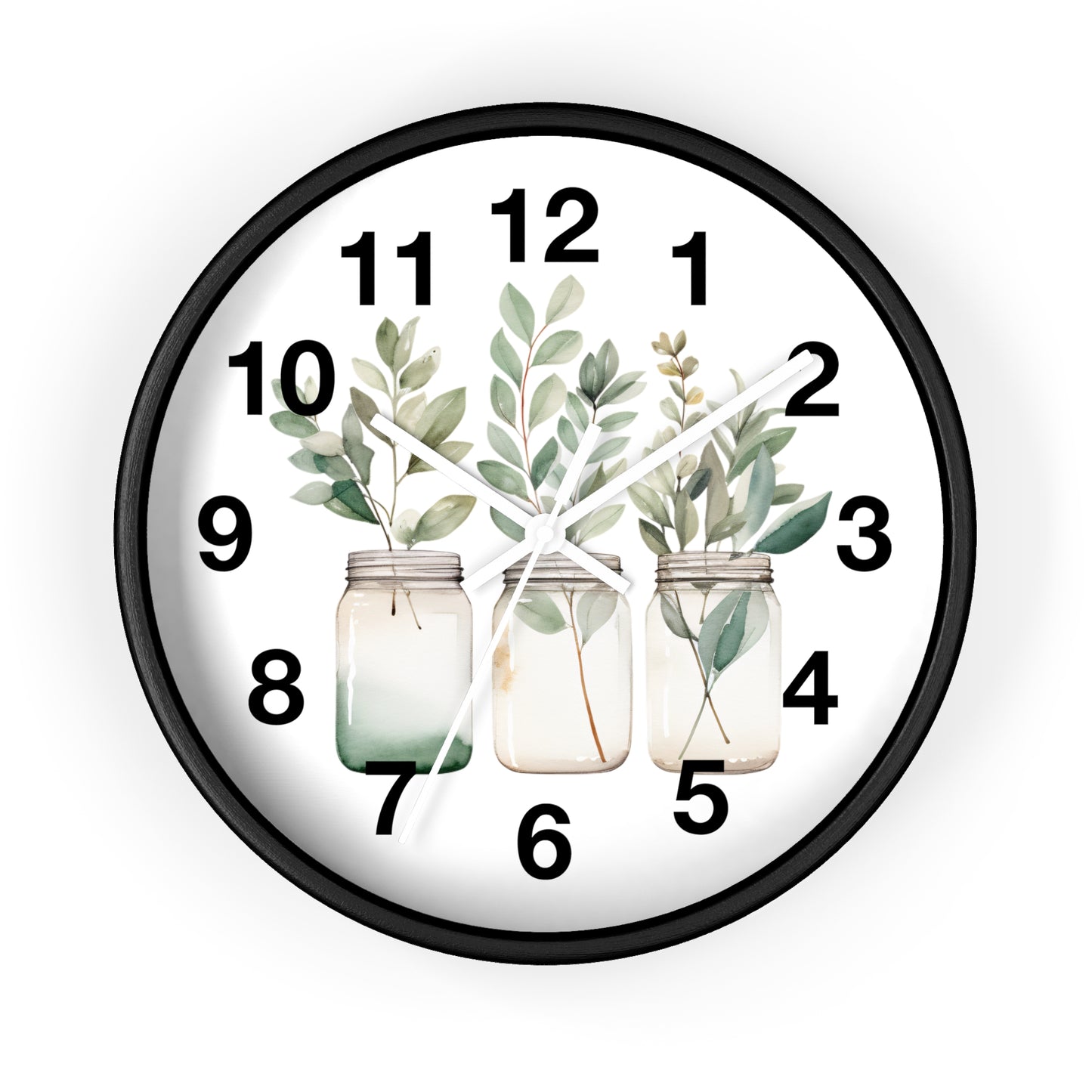 Botanical Wall Clock - Home Decor, Gift for Plant Lovers, Modern Art, Housewarming, Eco-Friendly Design