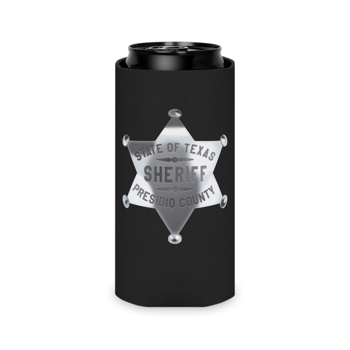 Sheriff Badge Can Cooler, Texas Sheriff Cooler, BBQ Coolers, Party Drink Holder, Outdoor Event Gifts, Custom Koozie