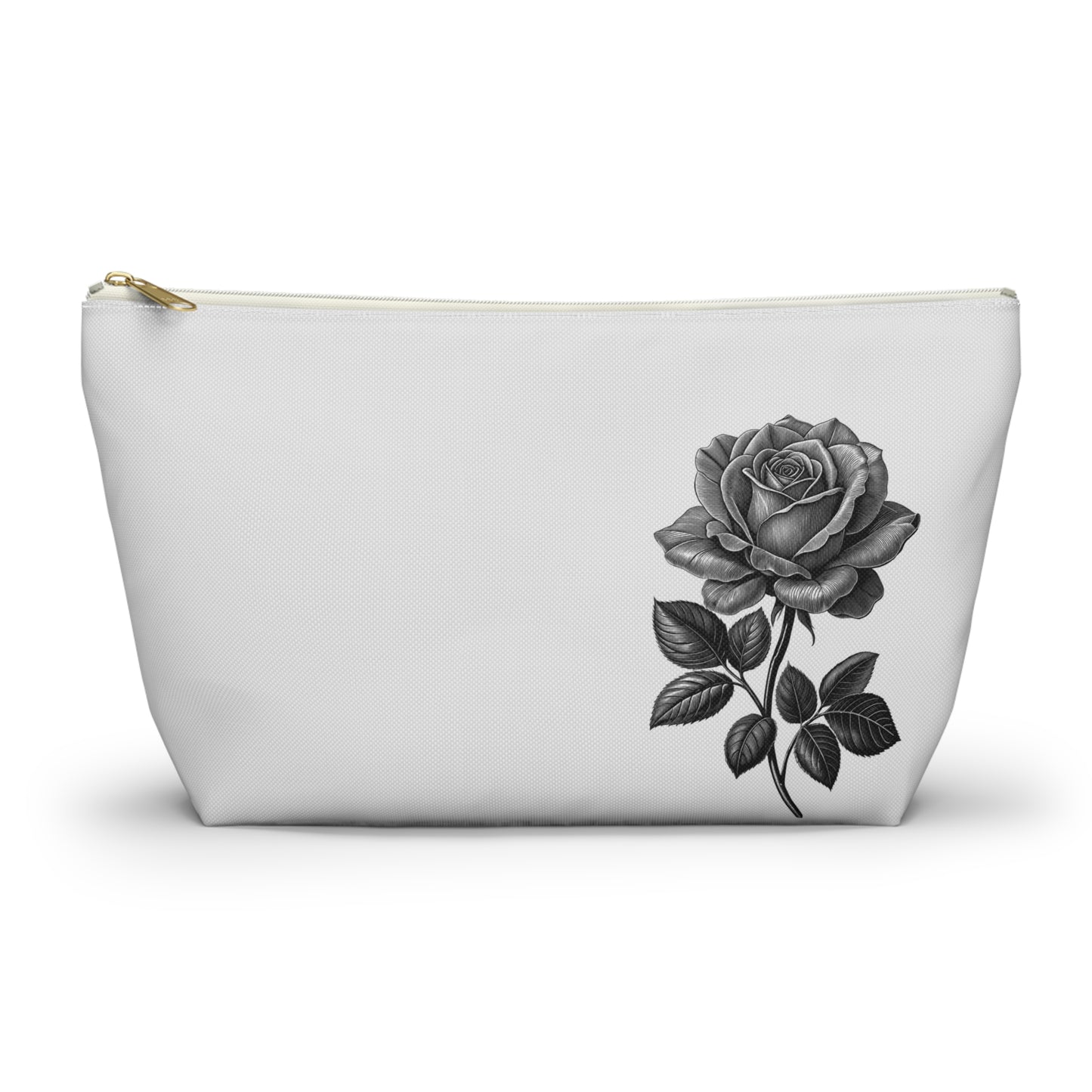 Black Rose Accessory Pouch | Makeup Bag | Travel Organizer | Gift for Her | Floral Design | Elegant Storage