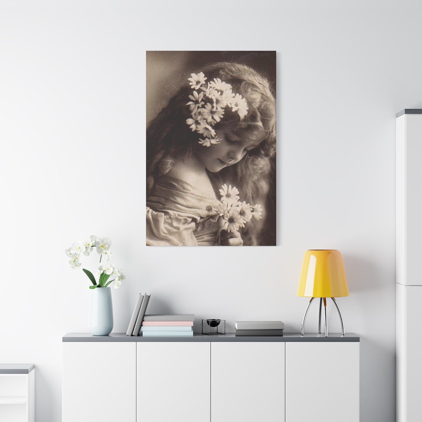 Vintage Floral Portrait Canvas