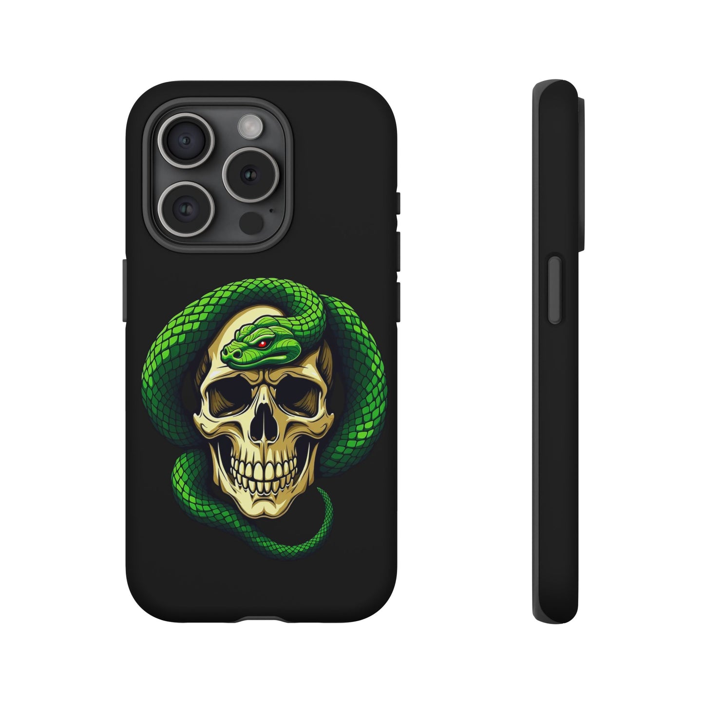 Skull & Snake Phone Case | Tough Cases, Protective Cover, Edgy Phone Accessories, Gothic Gift, Halloween Decor