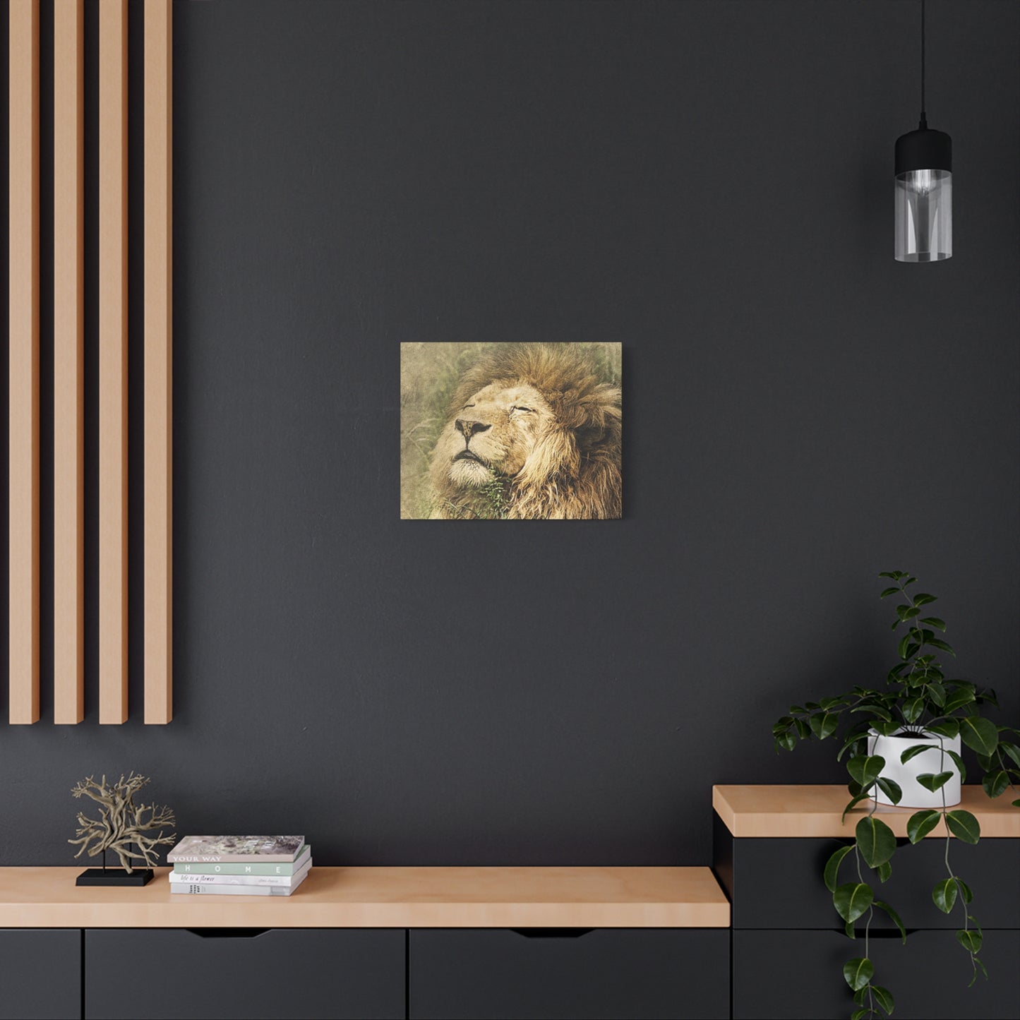 Lion Portrait Matte Canvas Print — Stretched 1.25" Wall Art