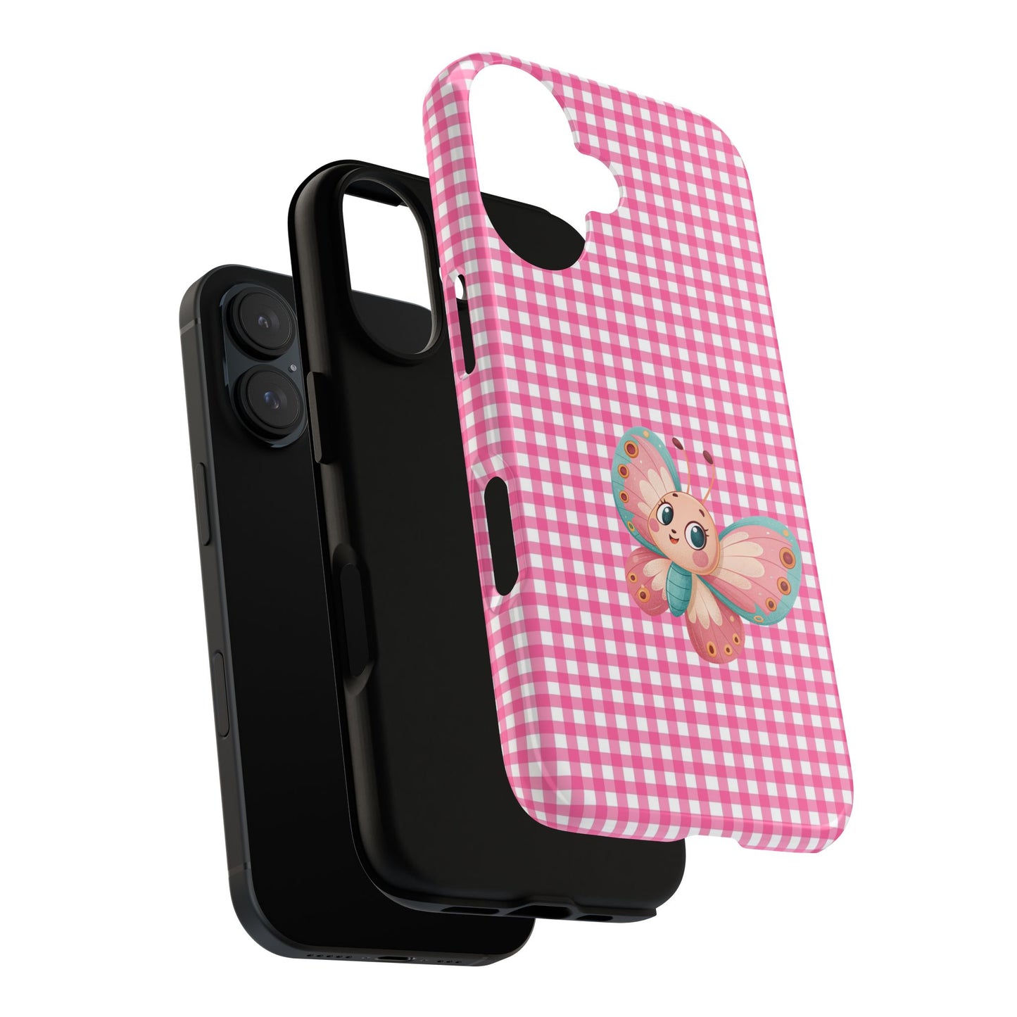 Cute Butterfly Phone Case, Tough Cases, Floral Phone Accessory, Gift for Her, Spring Fashion, Kids' Birthday Present, Pastel Aesthetic