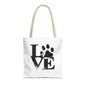 Love Paw Print Tote Bag, Pet Lover's Gift, Eco-Friendly Shopping Bag, Animal Rescue Fundraiser, Personalized Pet Tote
