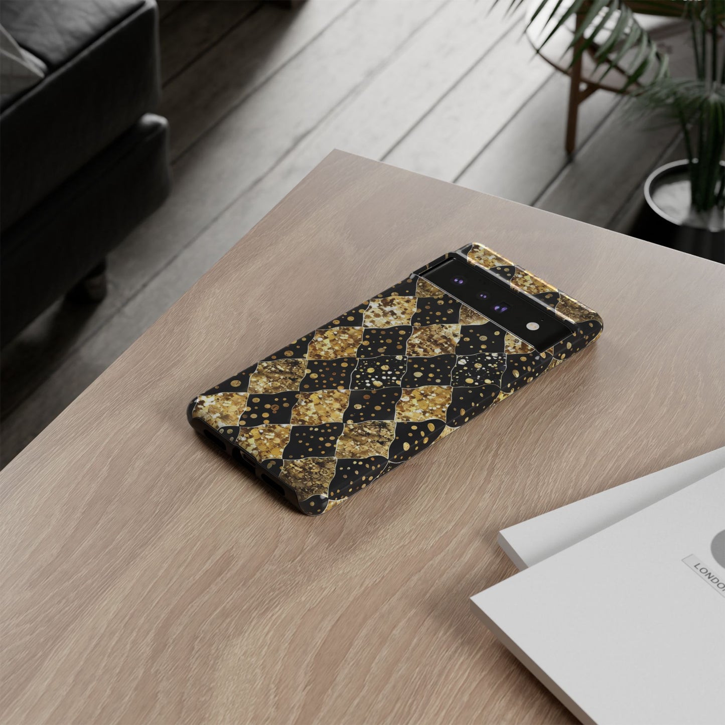Elegant Gold & Black Phone Case for Tough Protection