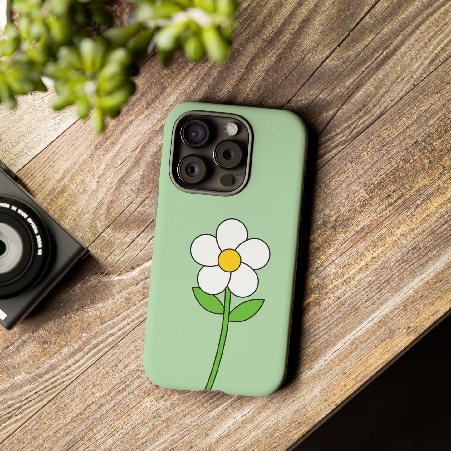 Floral Phone Case - Tough Cases for Nature Lovers, Cute Green Flower Design, iPhone Cover, Gift for Her, Spring Accessories
